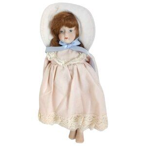Vintage 1983 Gorham Zasan Doll Ornament Blue Bonnet Bisque Porcelain Collection